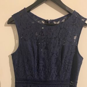 Navy lace maxi bridesmaid dress